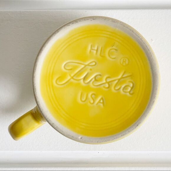 Fiesta Homer Laughlin Sunflower Yellow Tom & Jerry Ring Style Mug - Picture 6 of 11